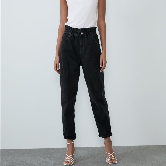 Zara Denim - Zara paper bag waist jeans